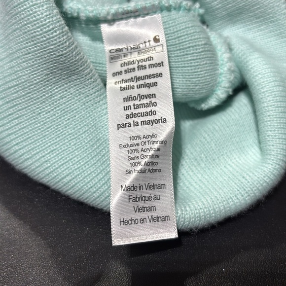 Carhartt Knit Cuffed beanie/watch hat,sewn on logo patch,warm winter,turquoise - Picture 3 of 6